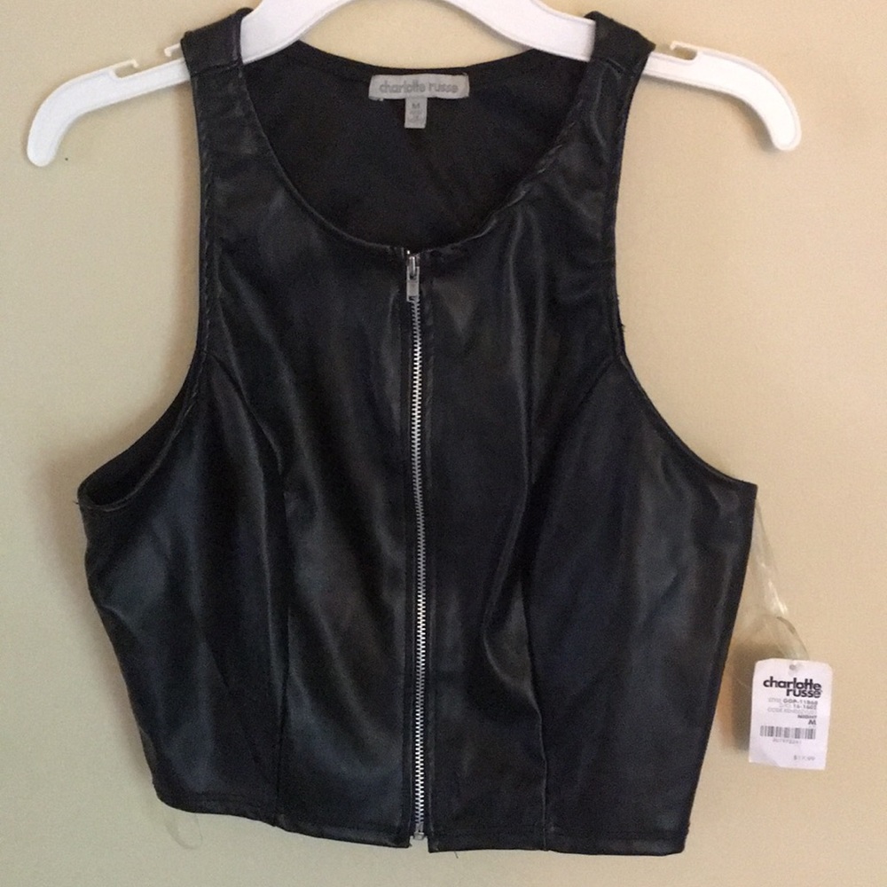 Leather crop top